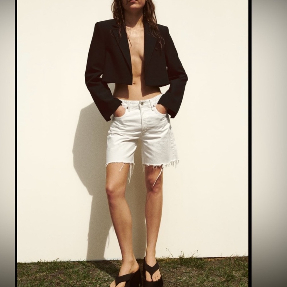 Zara cropped tux blazer